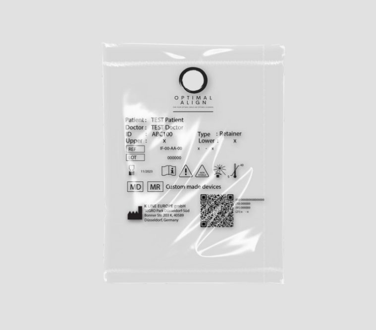 A plastic bag with some black and white images